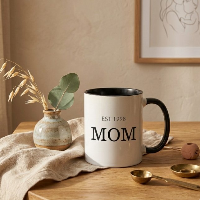Mom Est Year Timeless Motherhood Milestone Mug (Creator Uploaded)