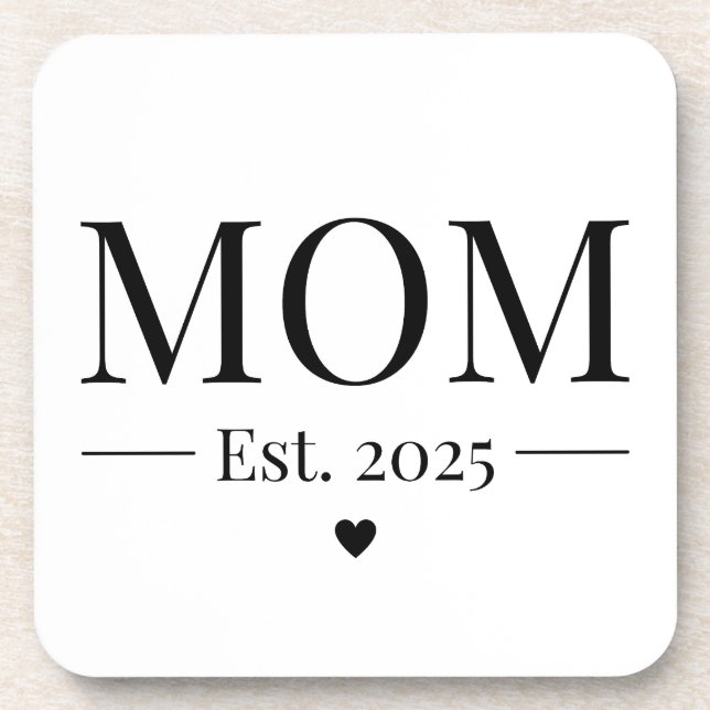 Mom Established 2025 Beverage Coaster (Front)