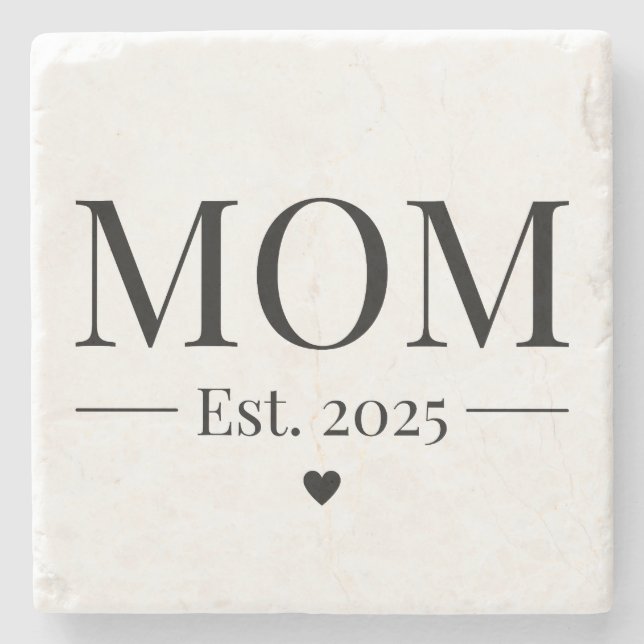 Mom Established 2025 Stone Coaster (Front)