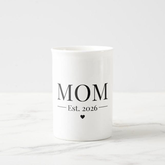 Mom Established 2026 Bone China Mug (Front)