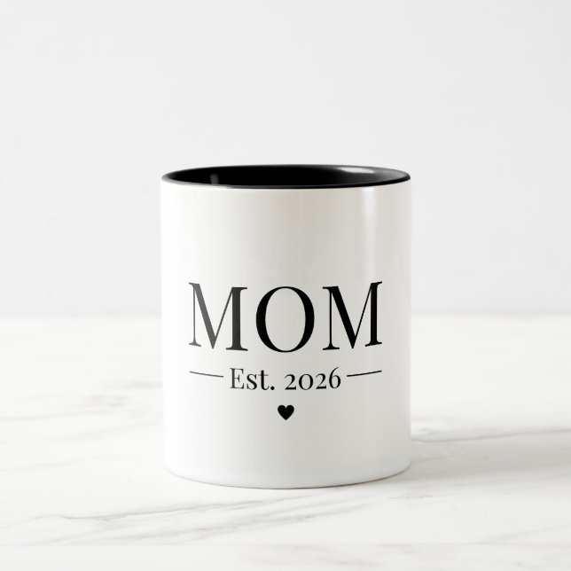 Mom Established 2026 Two-Tone Coffee Mug (Center)