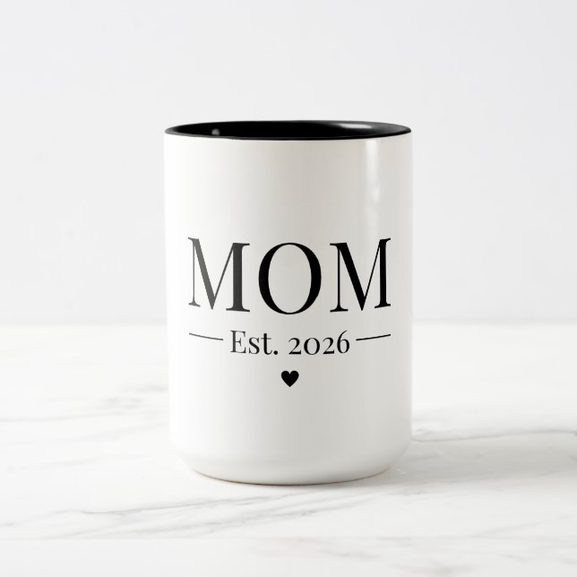 Mom Established 2026 Two-Tone Coffee Mug (Center)