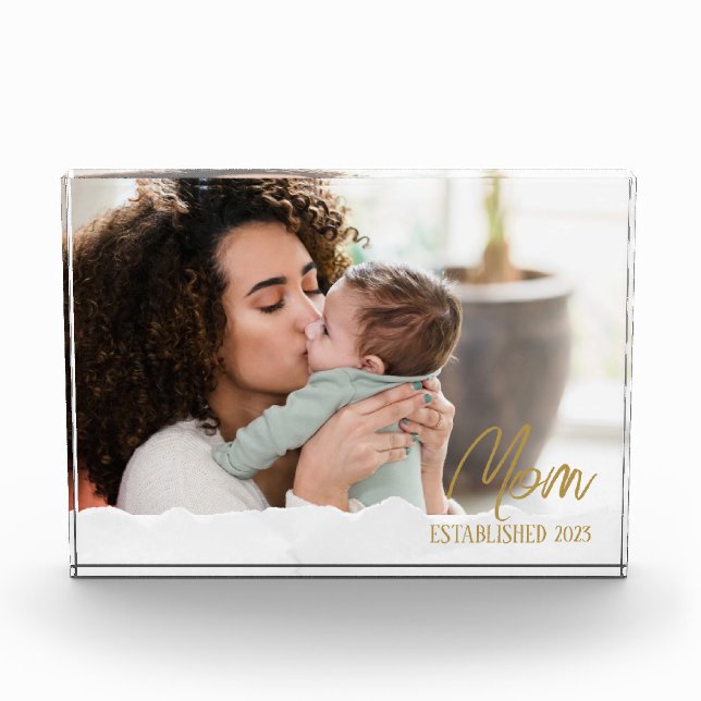 Mom Established 20XX First Mother's Day Gift Photo (Front)