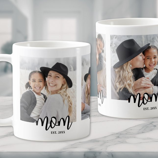 Mom Established 3 Photo Collage Coffee Mug (Mom Established 3 Photo Collage Coffee Mug)