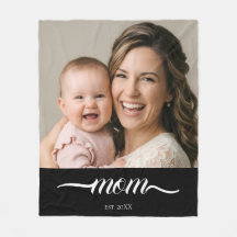 Mom Established Black Modern Script Photo 