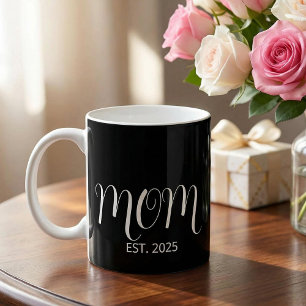 Mom Established Black Scrip New Mom Gift  Coffee Mug