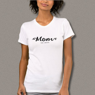 Mom Established Black Script  T-Shirt