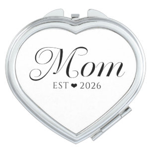 Mom Established Black White New Mom Gift Compact Mirror