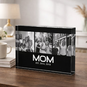 Mom Established Bold Black 3 Photo Block