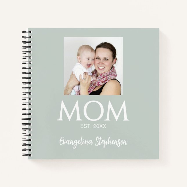 Mom Established Caps Green New Mom Journal (Front)