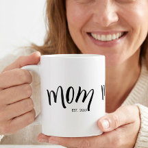 Mom Established Cute Stylish Custom Year