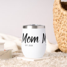 Mom Established Date Black Script Custom