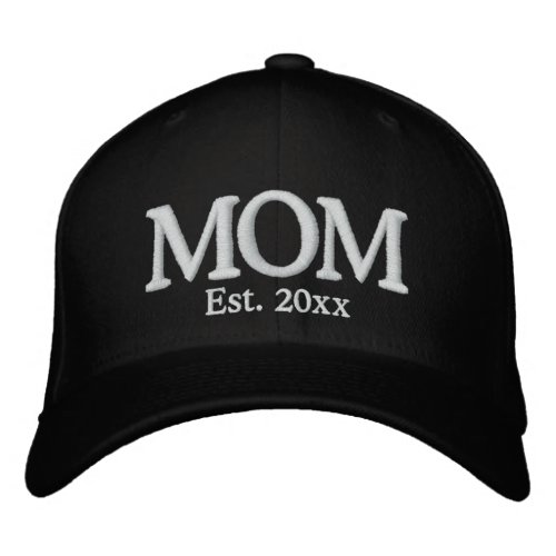Mom Established date white personalized custom Embroidered Baseball Cap