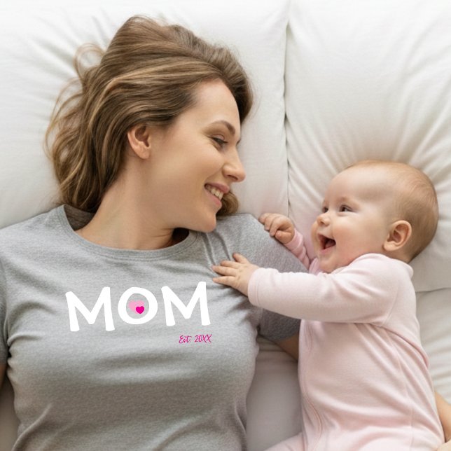 Mom Established Double Nested Pink Heart T-Shirt (Creator Uploaded)