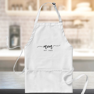 Mom Established Elegant Script Adult Apron