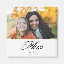 Mom Established Elegant Script Photo Gift