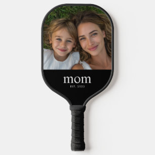 Mom Established Fun Modern Photo Pickleball Paddle