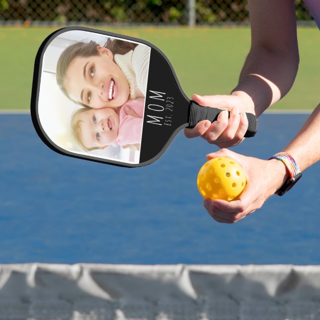 Mom Established Fun Script Photo  Pickleball Paddle (Insitu)