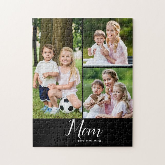 Mom Established Modern 3 Photo  Jigsaw Puzzle (Vertical)