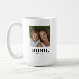 Mom Established Modern Black 2 Photo Coffee Mug