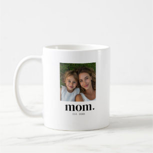 Mom Established Modern Black 2 Photo Coffee Mug
