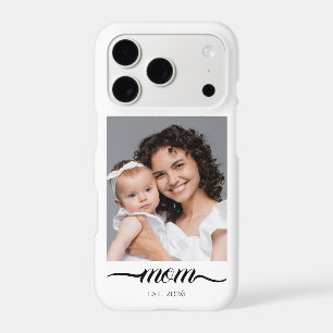 Mom Established Modern Black Script Photo Elegant  iPhone 17 Pro Case