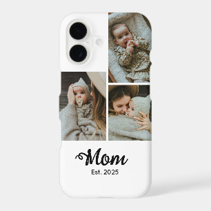 Mom Established Modern Bold Script White 3 Photo iPhone 17 Case