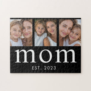 Mom Established Modern Minimal 3 Photo Jigsaw Puzzle