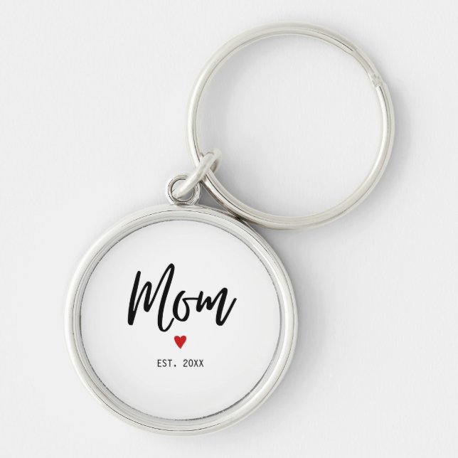 Mom Established Modern Minimalist  Keychain (Front)