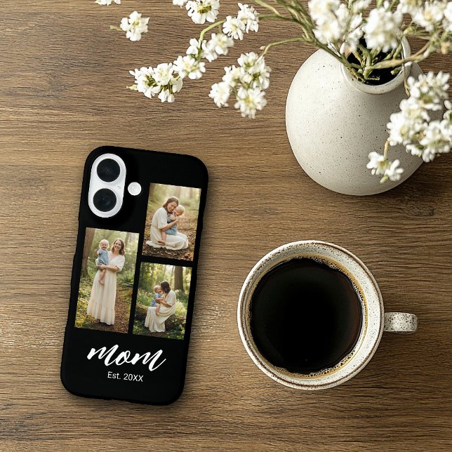 Mom Established Modern Script 3 Photo Case-Mate iPhone Case (Creator Uploaded)