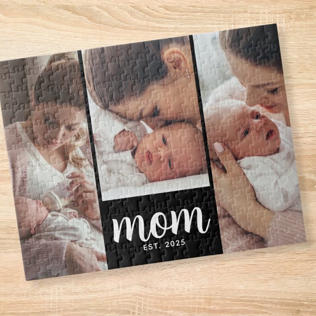 Mom Established Modern Script 3 Photo Jigsaw Puzzle (Creator Uploaded)