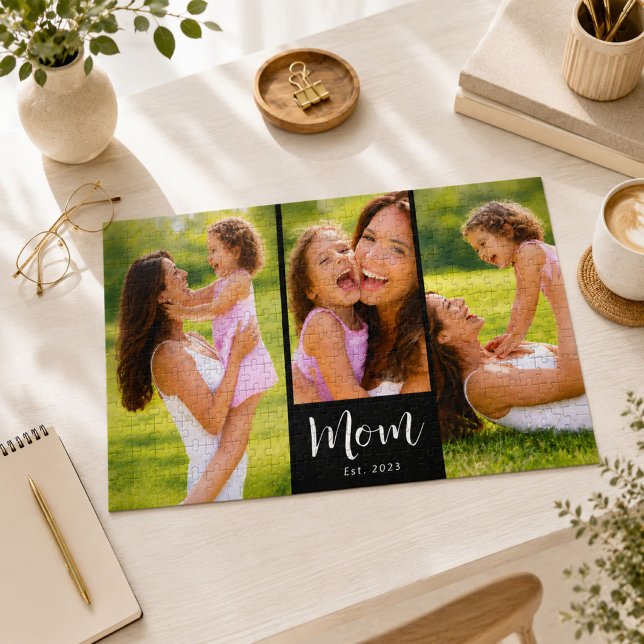 Mom Established Modern Script 3 Photo Jigsaw Puzzle (Creator Uploaded)