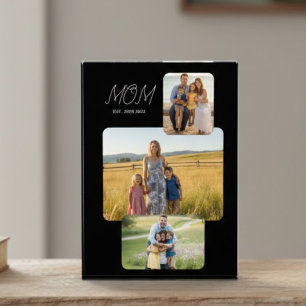 Mom Established Modern Script Black 3 Photo Acrylic Award