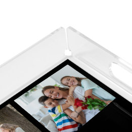 Mom Established Modern Script Black 3 Photo Acrylic Tray