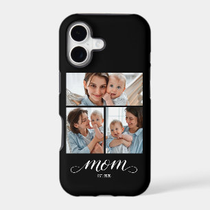 Mom Established Modern Script Black 3 Photo iPhone 17 Case