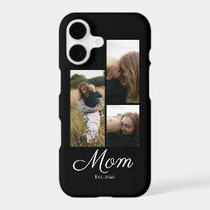 Mom Established Modern Script Black 3 Photo iPhone 17 Case