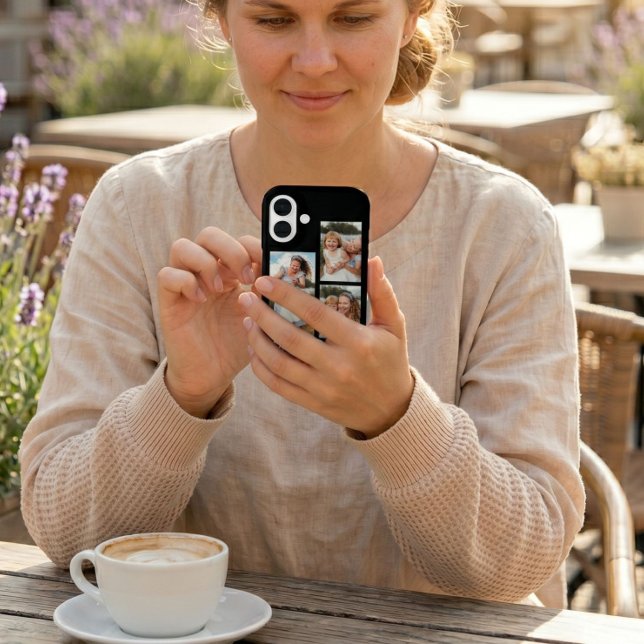 Mom Established Modern Script Black 3 Photo Case-Mate iPhone Case (Creator Uploaded)