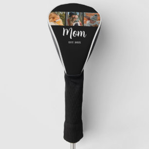 Mom Established Modern Script Black 3 Photo Golf Head Cover