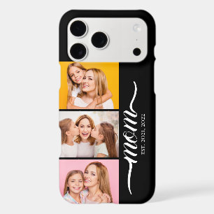 Mom Established Modern Script Black 3 Photo iPhone 17 Pro Max Case