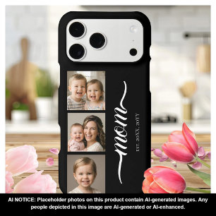 Mom Established Modern Script Black 3 Photo iPhone 17 Pro Max Case