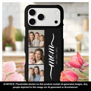 Mom Established Modern Script Black 3 Photo iPhone 17 Pro Max Case
