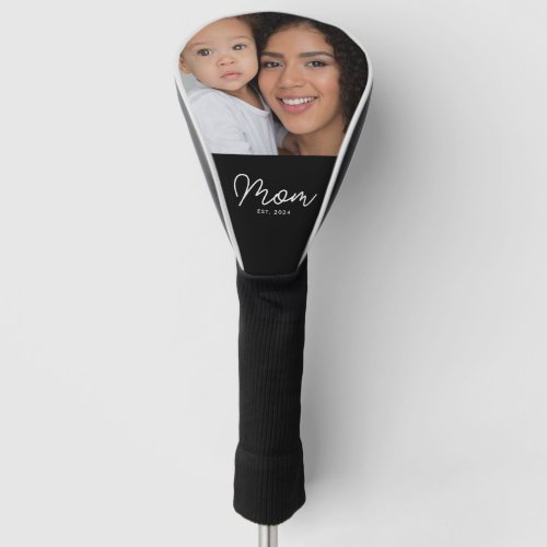 Mom Established Modern Script Photo Golf Head Cover