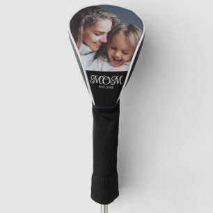 Mom Established Modern Script Photo Golf Head Cover