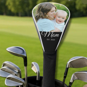 Mom Established Modern Script Photo Golf Head Cover