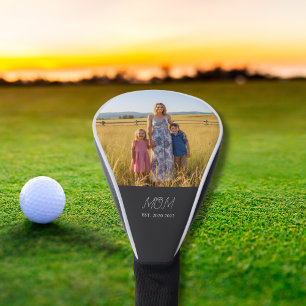 Mom Established Modern Script Photo  Golf Head Cover