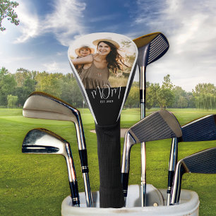 Mom Established Modern Script Photo Golf Head Cover