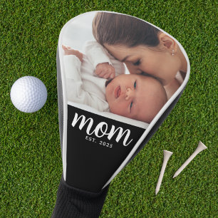 Mom Established Modern Script Photo Golf Head Cover