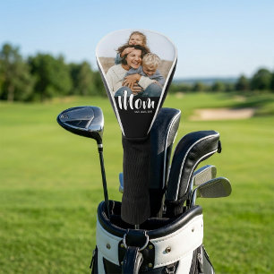Mom Established Modern Script Photo Golf Head Cover