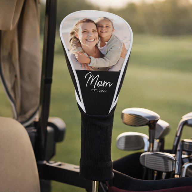 Mom Established Modern Script Photo Golf Head Cover (Creator Uploaded)