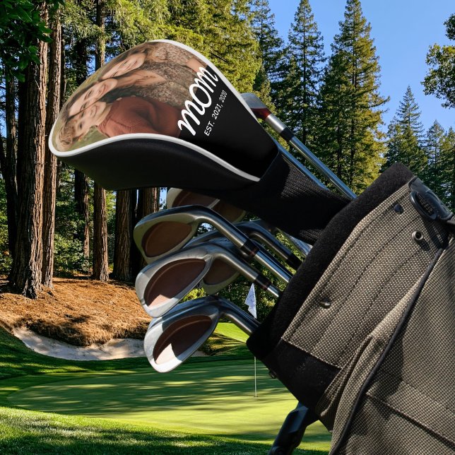 Mom Established Modern Script Photo Golf Head Cover (Creator Uploaded)